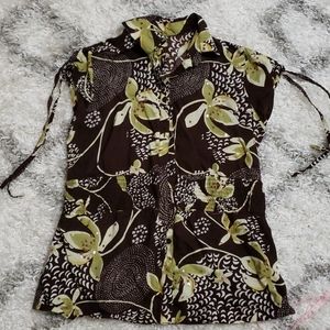 Flower print button down shirt